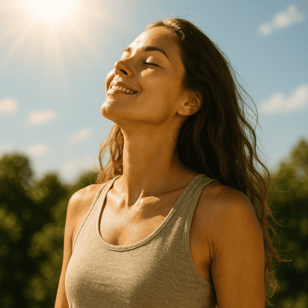 Woman soaking in sunlight for Vitamin D benefits