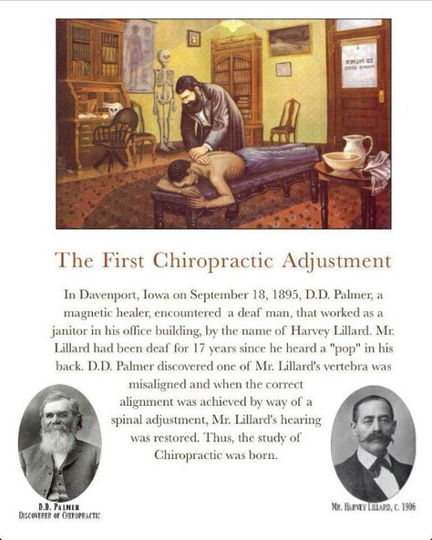 Historic chiropractic adjustment illustration